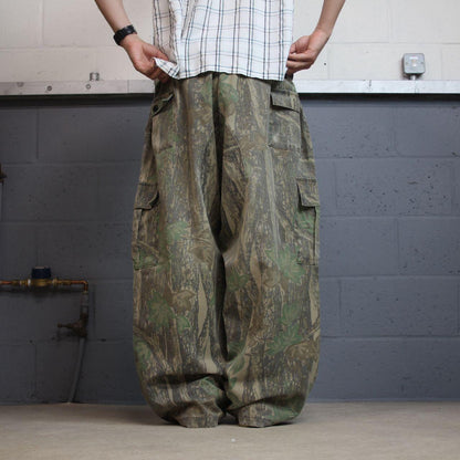 Vintage baggy camo cargo pants y2k utility khaki Gander Mountain Rebark camouflage hunting cargos