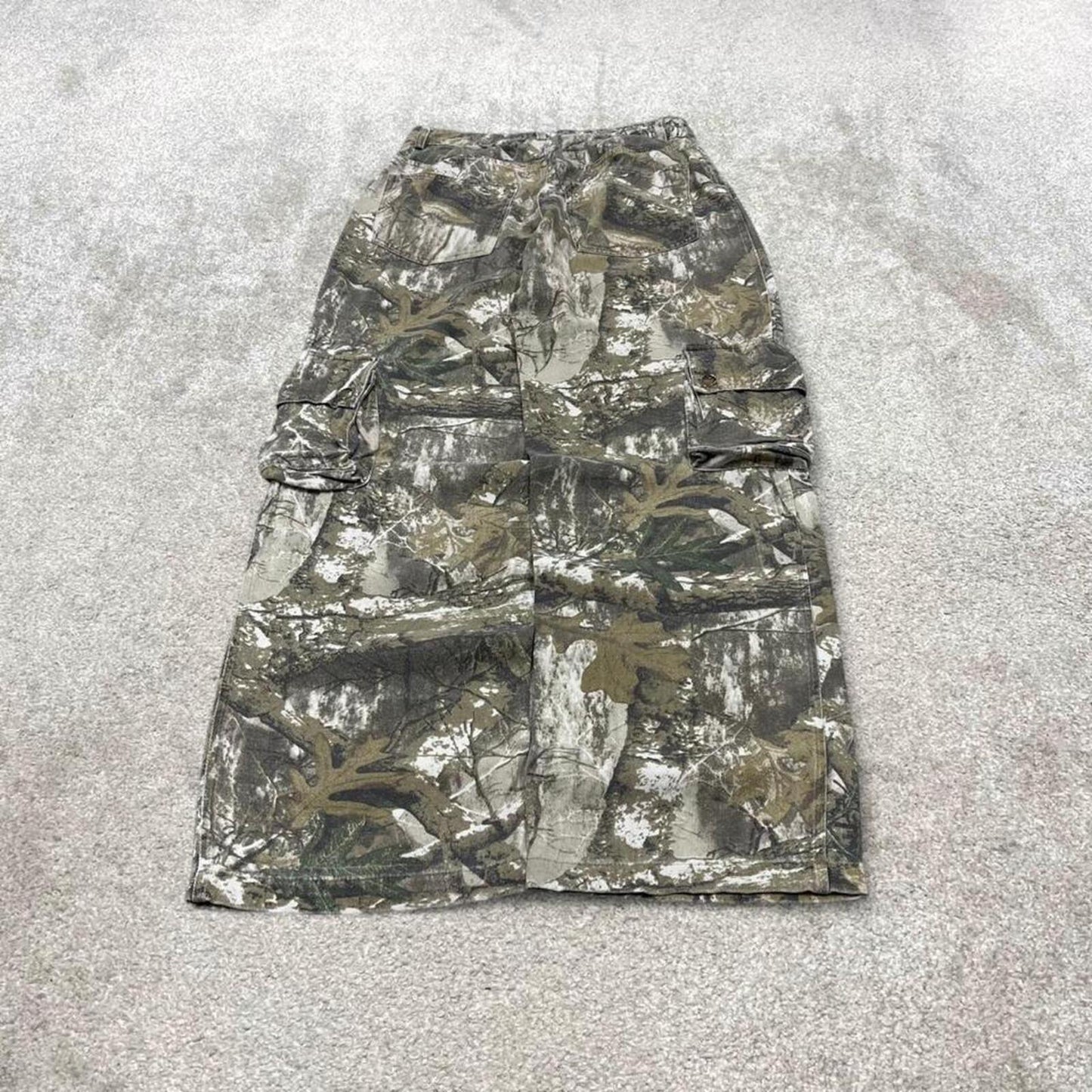 Y2k camo cargo pants brown Finesse floaty tree camouflage cargos