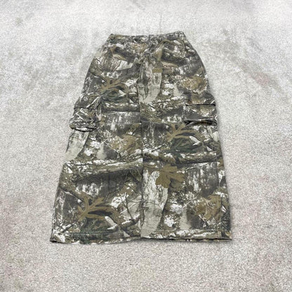 Y2k camo cargo pants brown Finesse floaty tree camouflage cargos