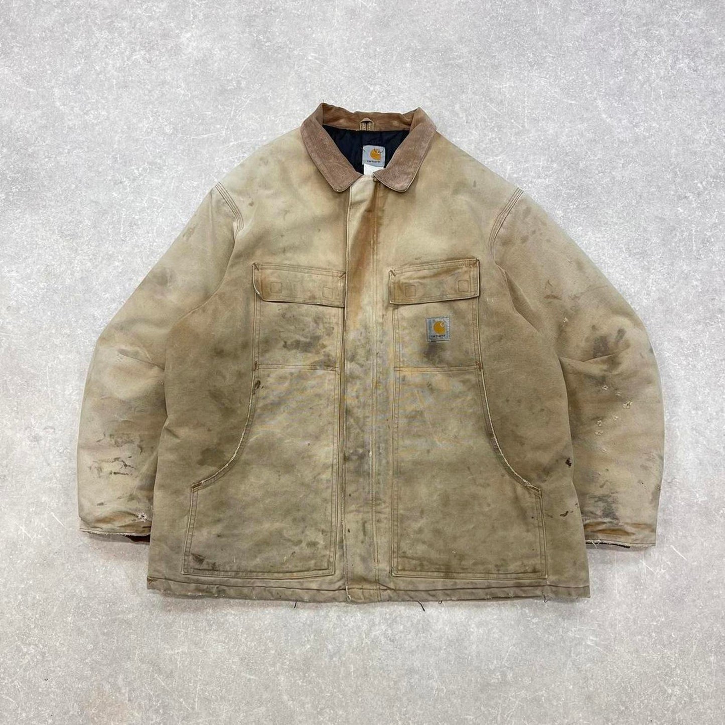 Vintage Carhartt jacket arctic chore coat XL distressed canvas American winter workwear streetwear