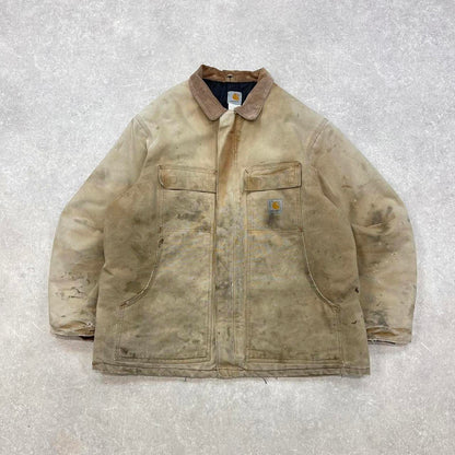 Vintage Carhartt jacket arctic chore coat XL distressed canvas American winter workwear streetwear