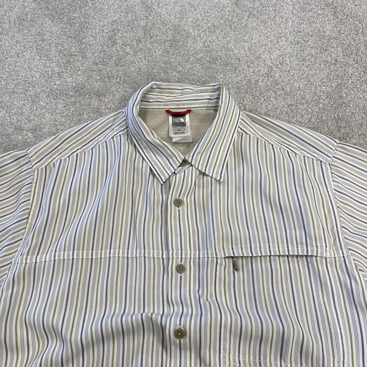North Face striped short sleeve shirt white TNF Festival style surf check shirt
