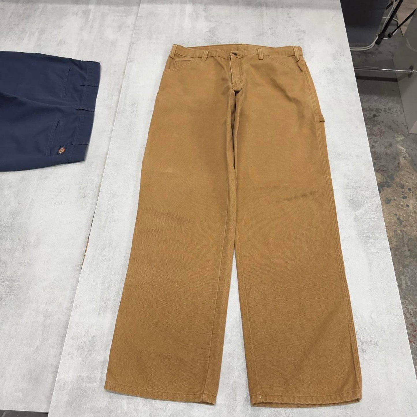 Baggy Dickies carpenter jeans W34 L32 tan loose canvas cargo skater pants
