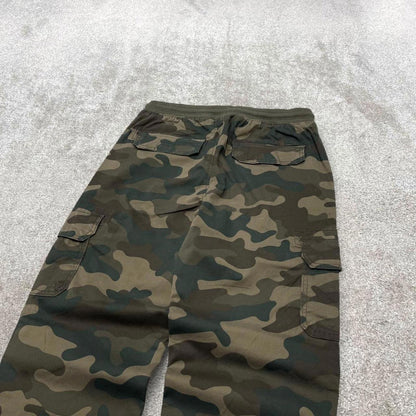 Y2K Sonoma camo cargo pants green Technical camouflage cuffed utility trousers