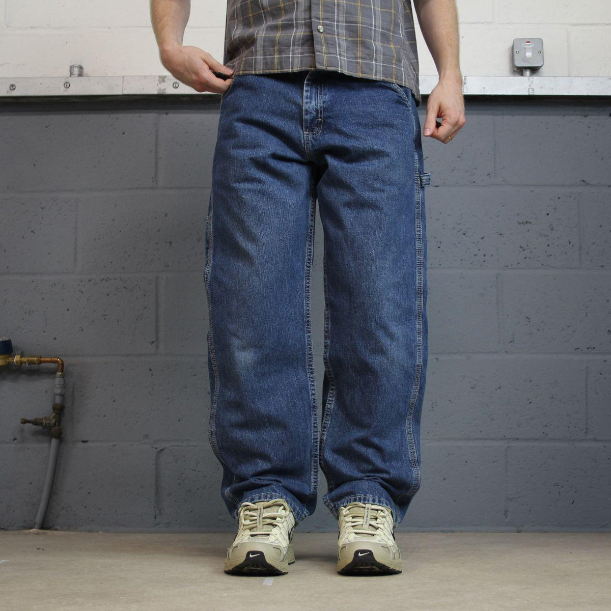 Vintage Lee carpenter jeans loose leg y2k blue Loose straight leg skater utility workwear cargo