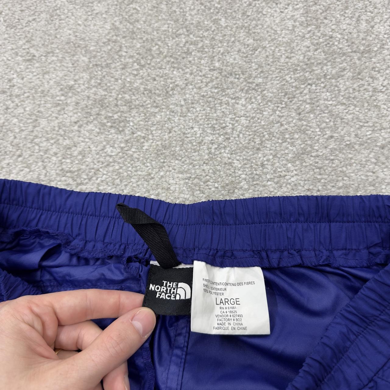The north face y2k tracksuit bottoms blue Loose leg embroidered logo 2000s style track pants