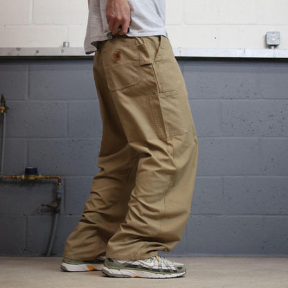 Carhartt baggy carpenter jeans wide leg khaki Loose canvasy skate style cargo work pants
