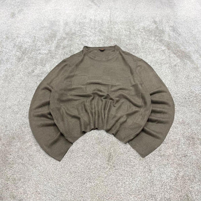 Vintage Y2K Dockers knit sweater jumper khaki Pullover lightweight knitted checkered grandad jumper