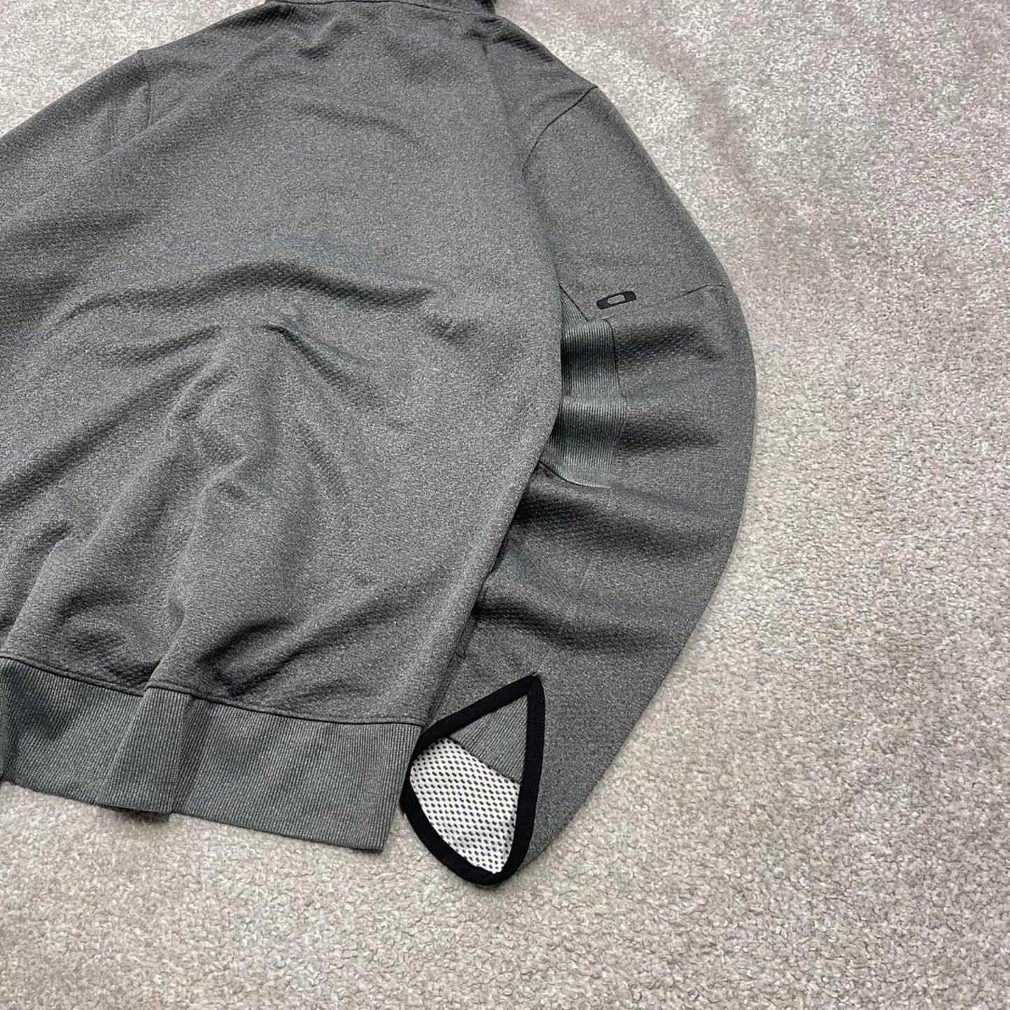 00s Oakley technical hoodie M men's y2k style grey lightweight hooded performance tech top