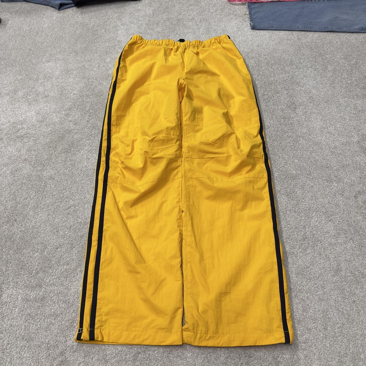 Y2K Nautica loose leg tracksuit bottoms yellow L Mesh lining drawstring and elasticated waist