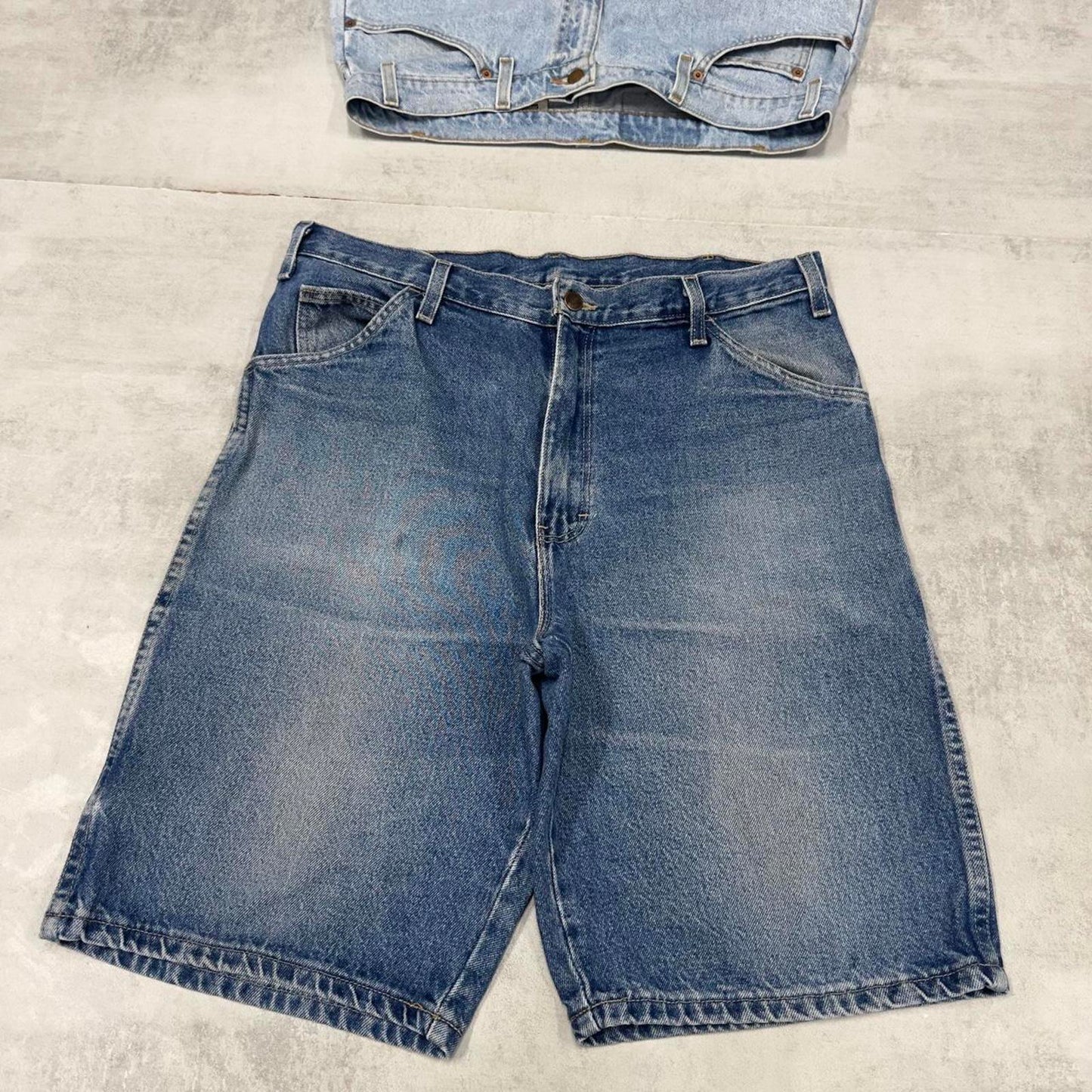 Dickies carpenter skate jorts W36 blue Loose relaxed fit denim cargo summer skate shorts