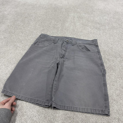 Wrangler Y2K carpenter skate shorts W34 grey loose canvasy summer festival shorts