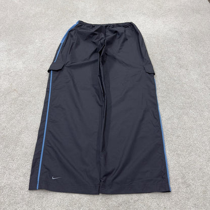 Vintage Nike baggy tracksuit bottoms wide leg Y2K black XL Wide leg 2000s style track pants