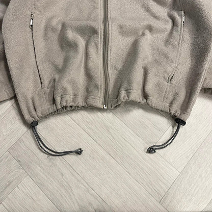 Y2K Columbia technical fleece men’s beige full zip up autumn adjustable waist