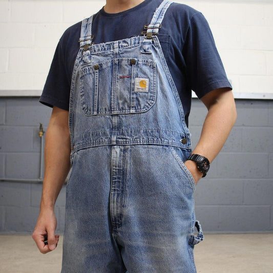 Blue Carhartt dungarees W38L30 mens denim overalls utility worker