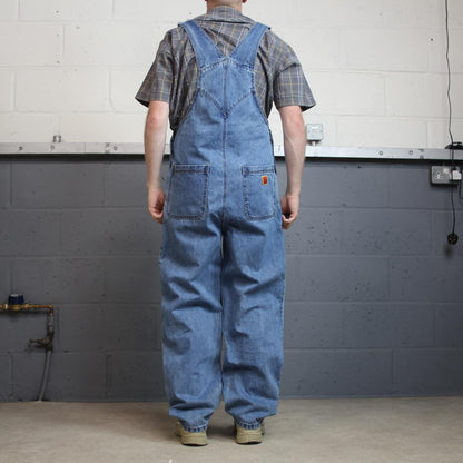 Empyre baggy dungarees y2k denim overalls blue Vintage workwear bib & brace utility