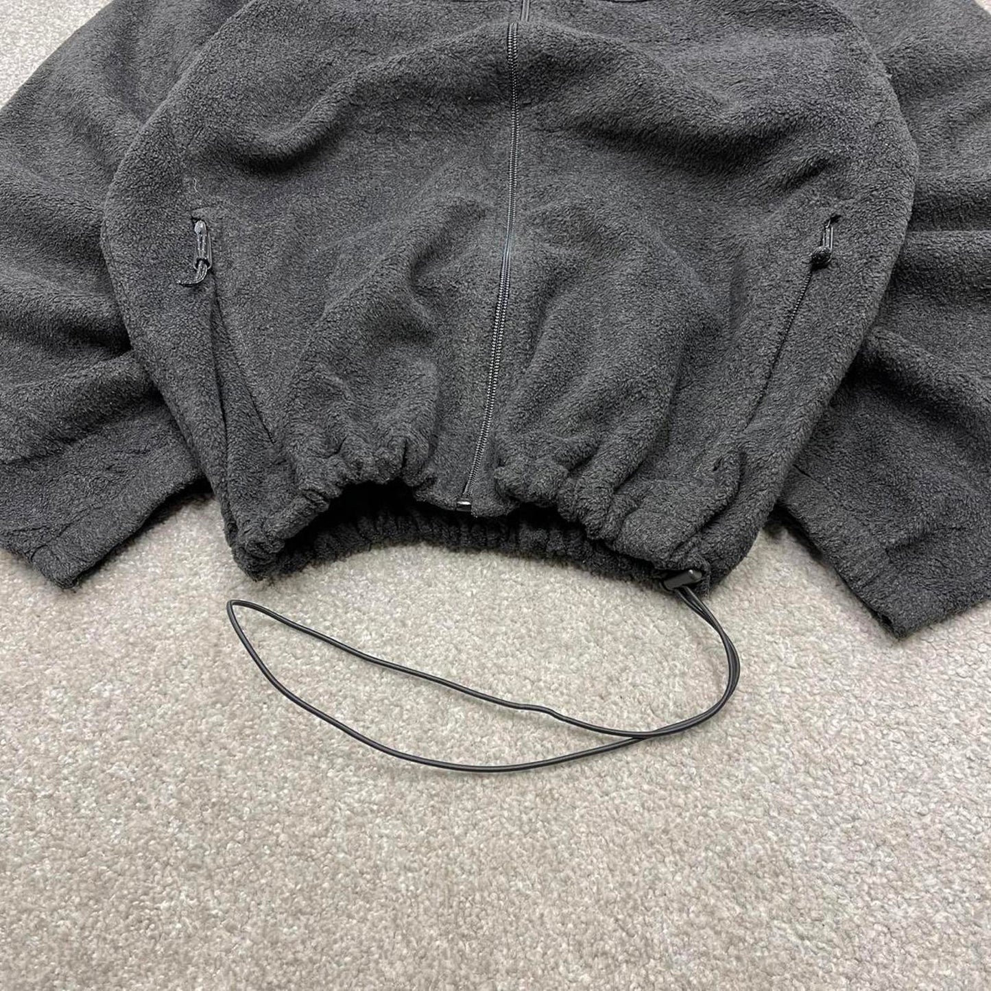 00s Columbia technical fleece M men's grey full zip up y2k style autumn adjustable waist