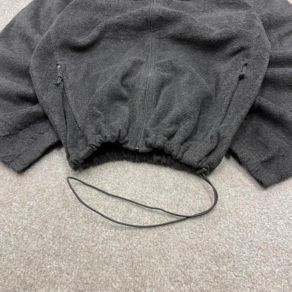 00s Columbia technical fleece M men's grey full zip up y2k style autumn adjustable waist