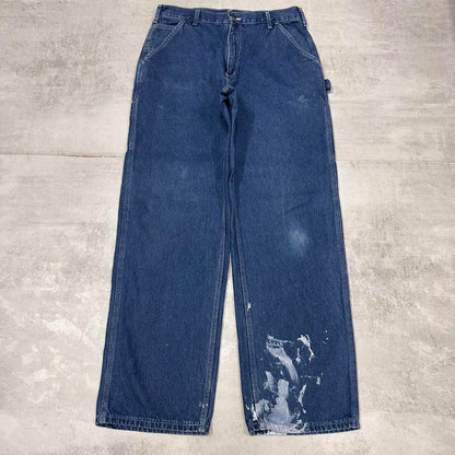 Vintage Carhartt carpenter jeans W33 L32 blue loose Dungaree fit denim work skate jeans