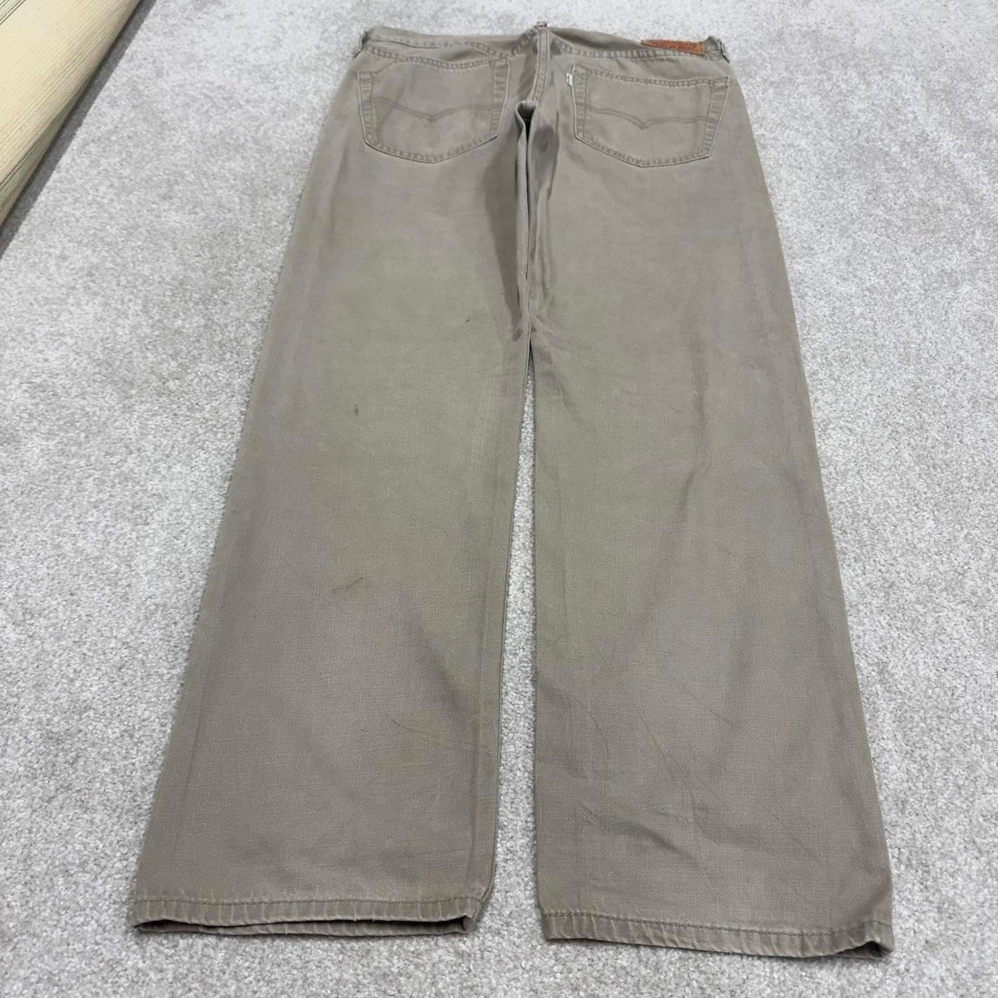 Levis 505 jeans straight leg W36L32 beige loose y2k style pants red tab logo