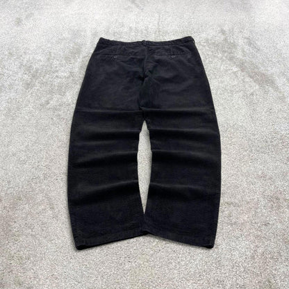 Y2K  pleated jumbo corduroy pants black H&M Wide wale chunky cord trousers