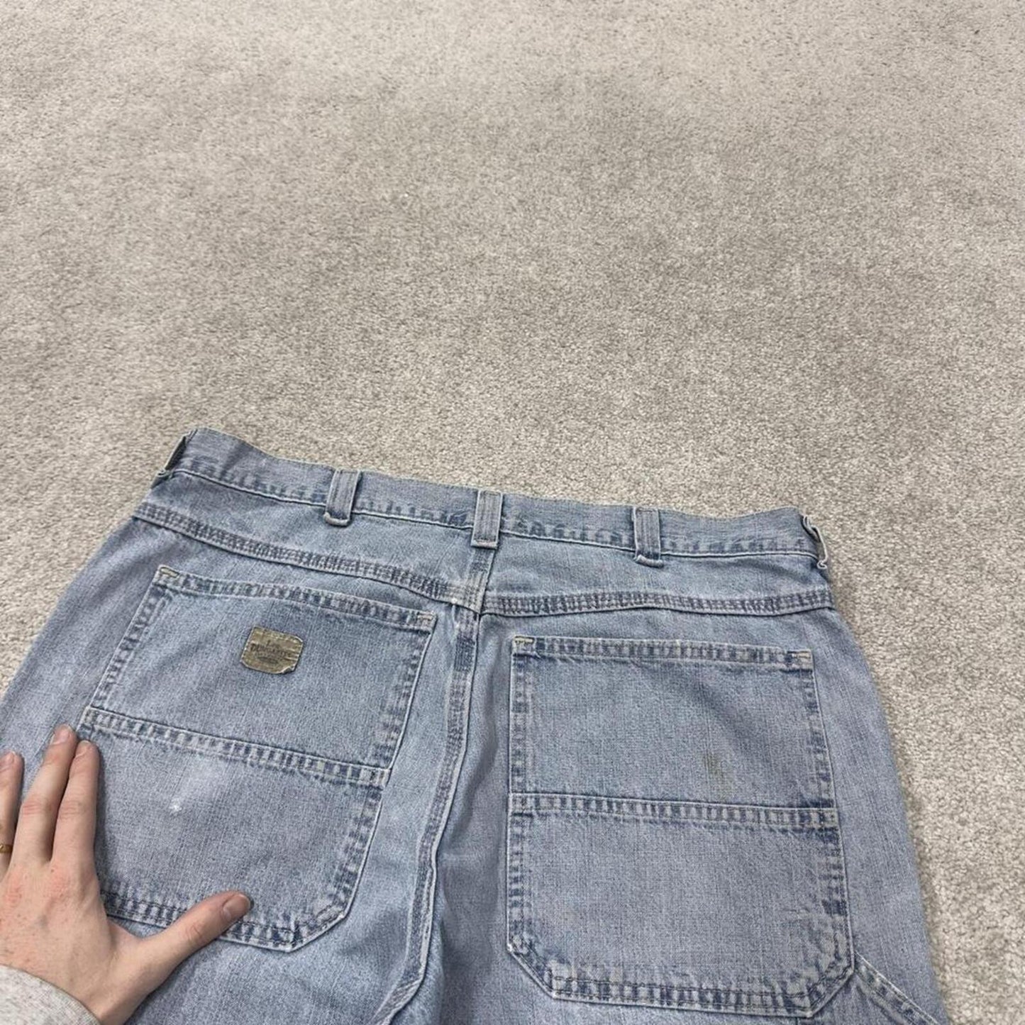 Lee denim carpenter shorts cargo blue Loose leg skater style surf jorts