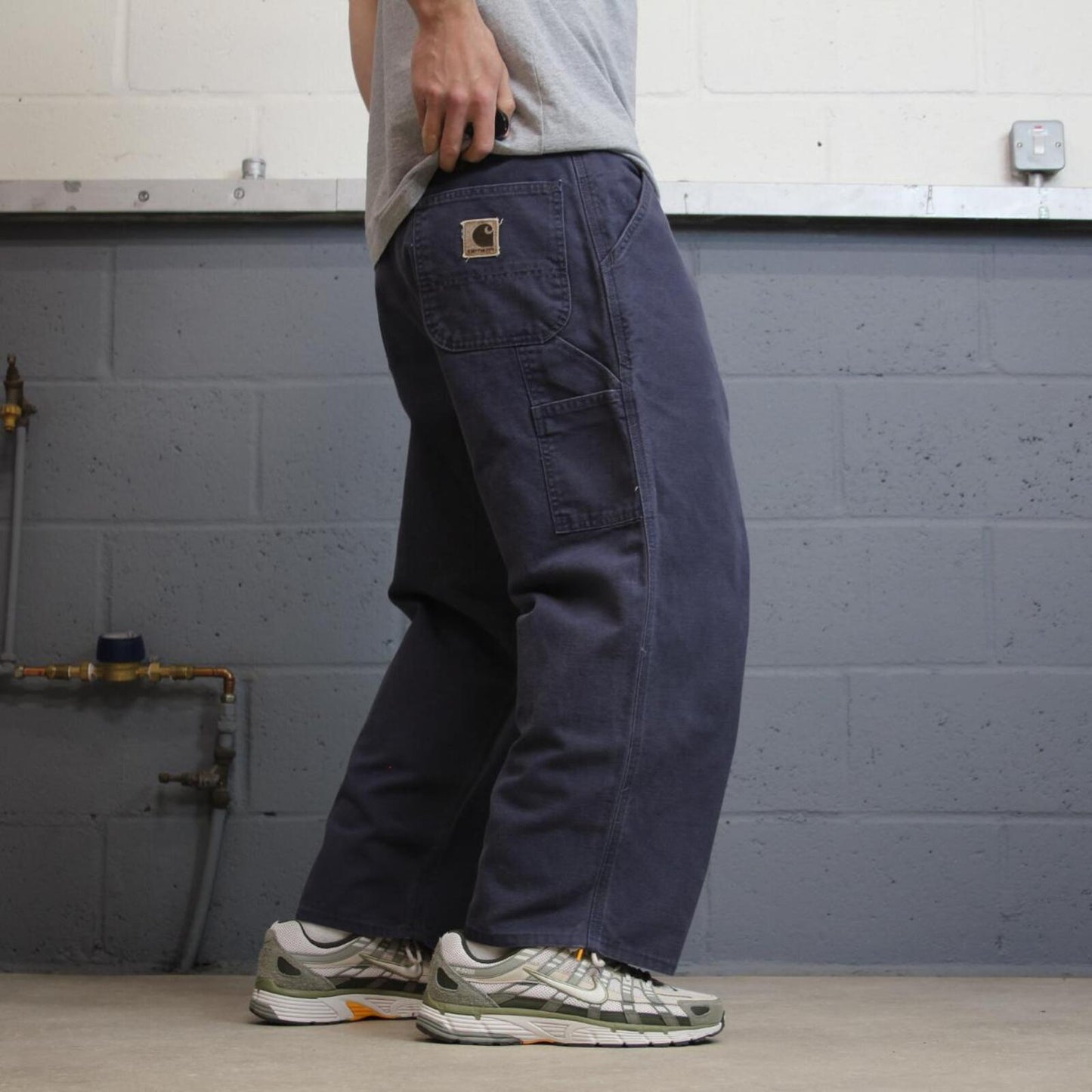 Carhartt carpenter jeans wide leg navy Loose leg skate style carpenter work pants