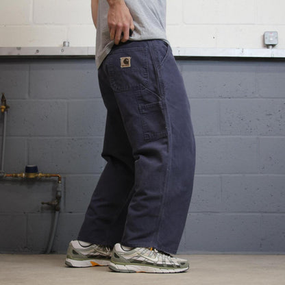 Carhartt carpenter jeans wide leg navy Loose leg skate style carpenter work pants