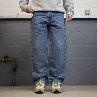 Carhartt jeans thick y2k denim blue Relaxed fit 100% cotton checkered lining skater pants