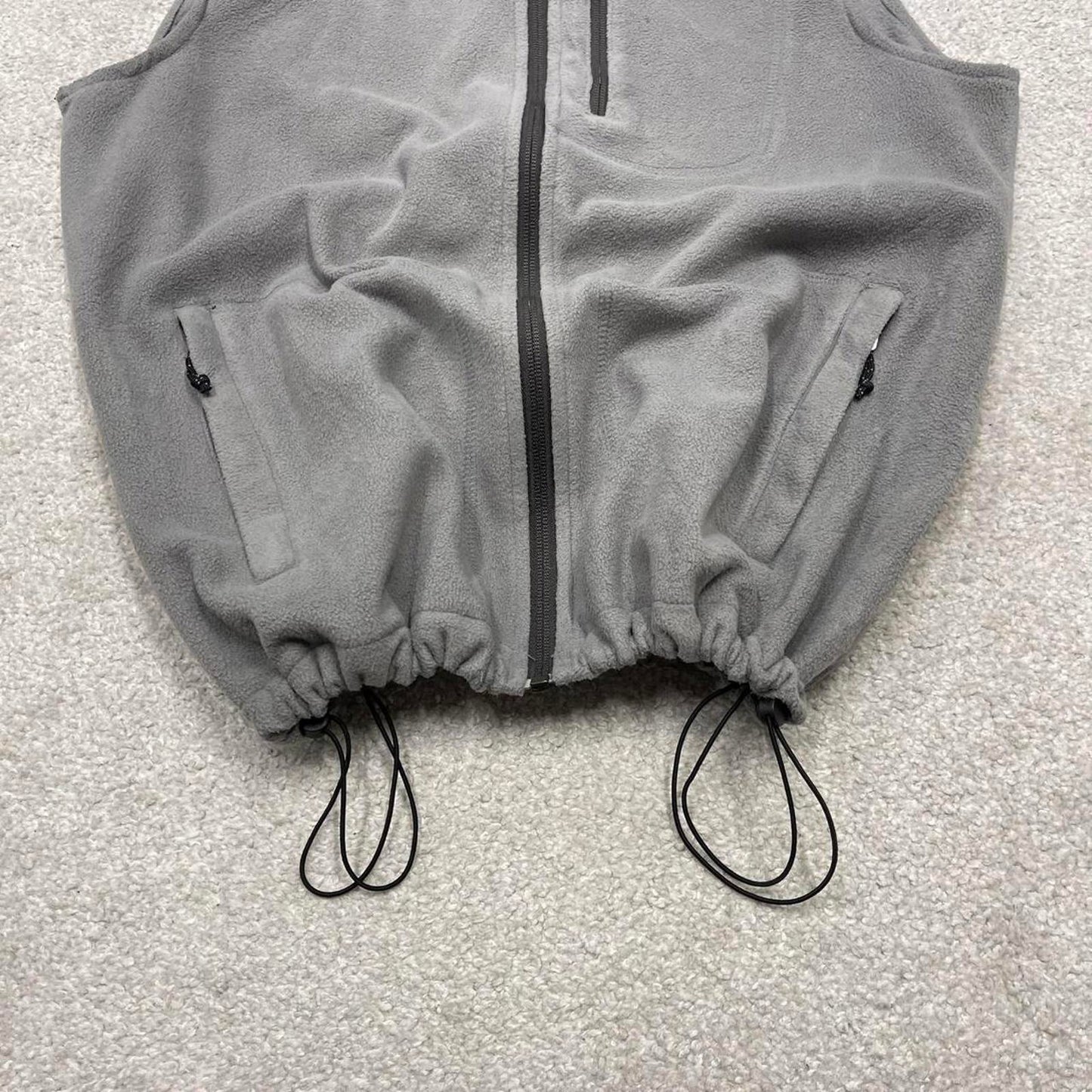 00s Columbia technical fleece gilet M men's grey full zip up y2k style autumn adjustable waist