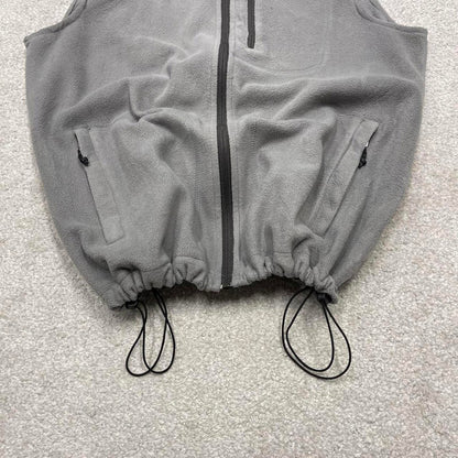 00s Columbia technical fleece gilet M men's grey full zip up y2k style autumn adjustable waist