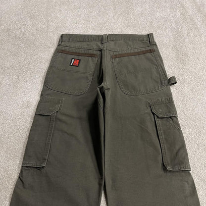 Wrangler cargo jeans y2k green W30L30 Thick heavy canvas double knee skater work pants