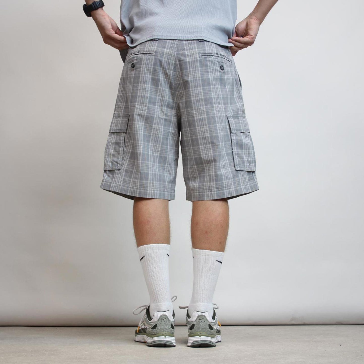 Baggy Checkered Dockers cargo shorts W36