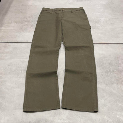 Loose Dickies carpenter jeans W34L34 90s skate style green canvasy cargos