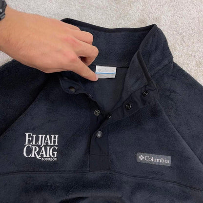 Black Columbia technical fleece XL y2k style snap T popper autumn fall fashion pull over outdoors