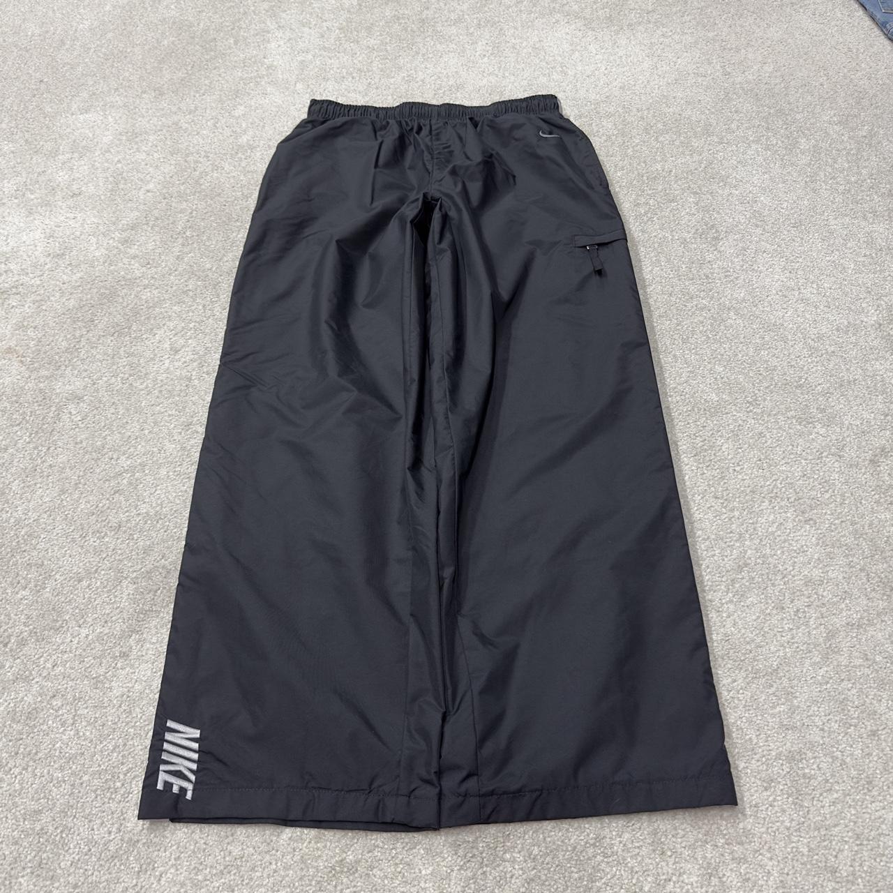 Y2K vintage Nike baggy tracksuit bottoms black M Wide leg track pants embroidered logo