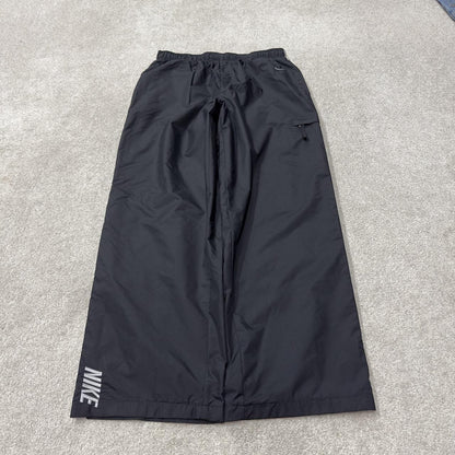 Y2K vintage Nike baggy tracksuit bottoms black M Wide leg track pants embroidered logo