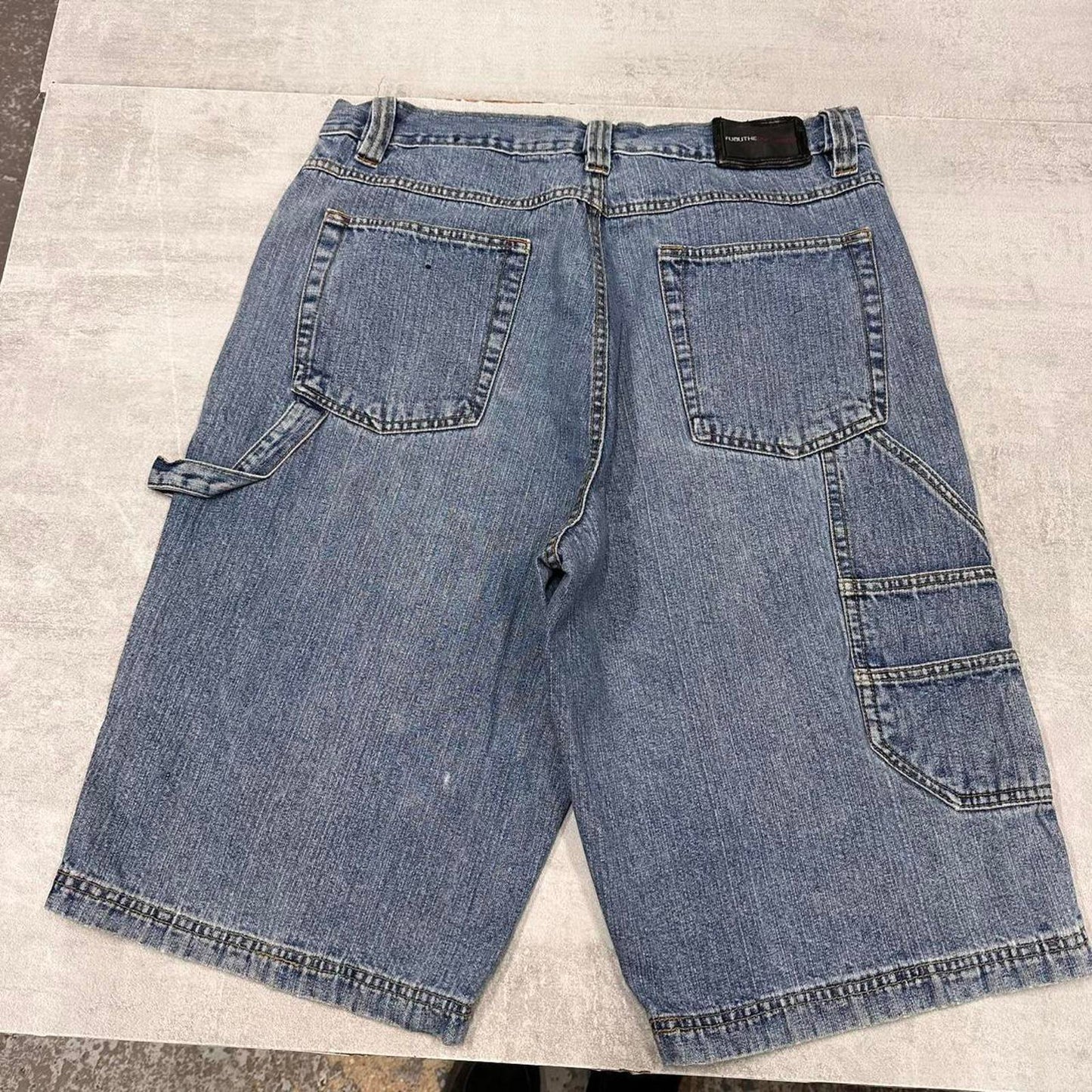 FUBU carpenter jorts W36 baggy denim cargo skater 90s style shorts