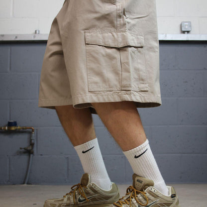 Chaps Baggy cargo shorts y2k beige Loose floaty chino utility summer festival hiking shorts