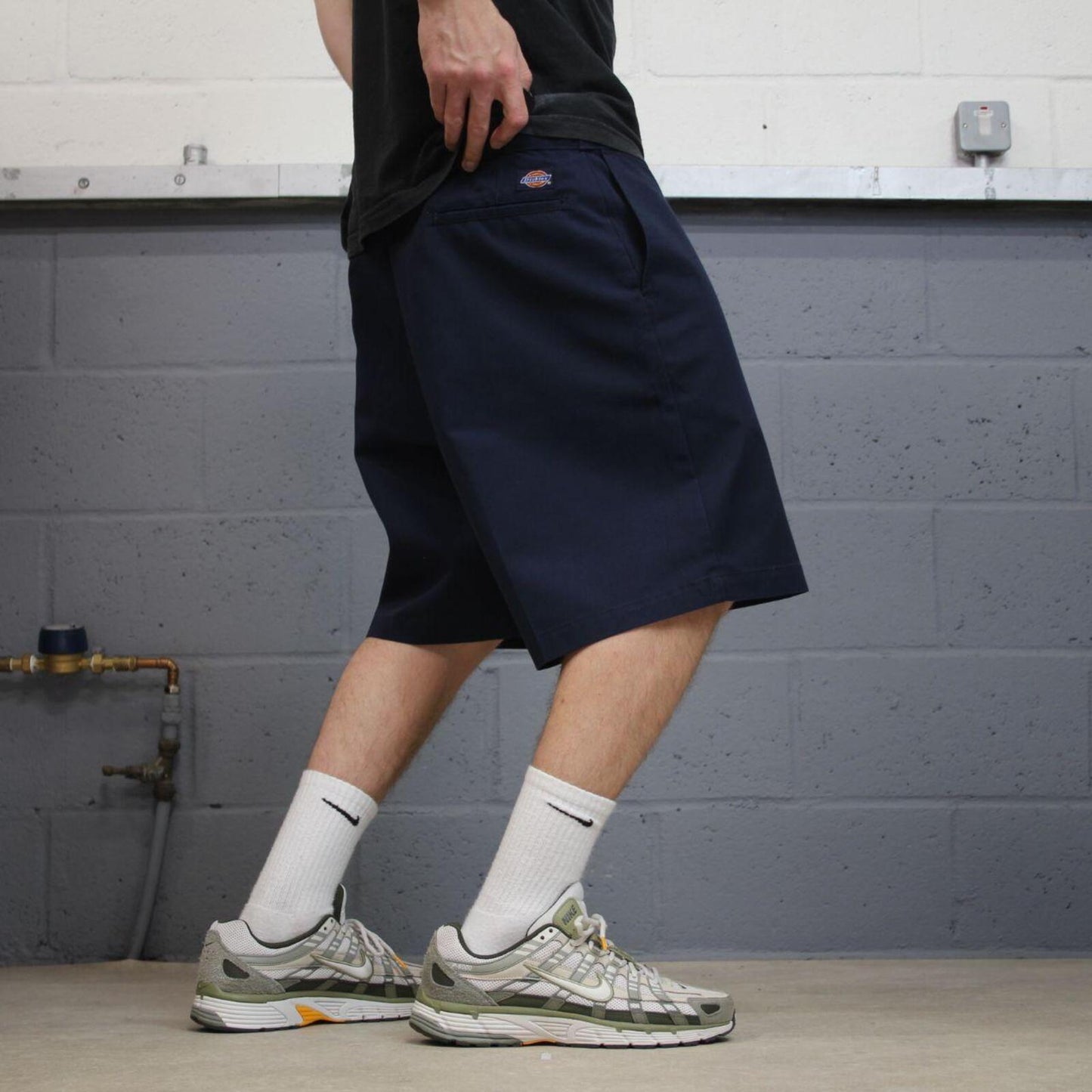 Baggy Dickies chino shorts navy Twill chino skater style shorts loose leg
