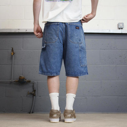 Dickies carpenter skate jorts W36 blue Loose relaxed fit denim cargo summer skate shorts