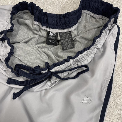 Y2K Starter baggy tracksuit bottoms wide leg grey track pants with soft lining embroidered logo