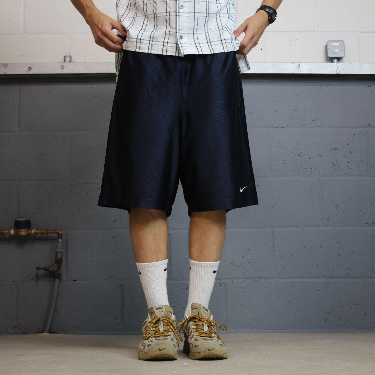 Nike basketball sports shorts y2k loose navy Long leg comfy floaty summer gym shorts