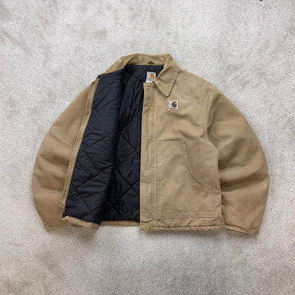 Vintage sand brown Carhartt traditional Detroit jacket Large technical boxy cropped fit 90s skater