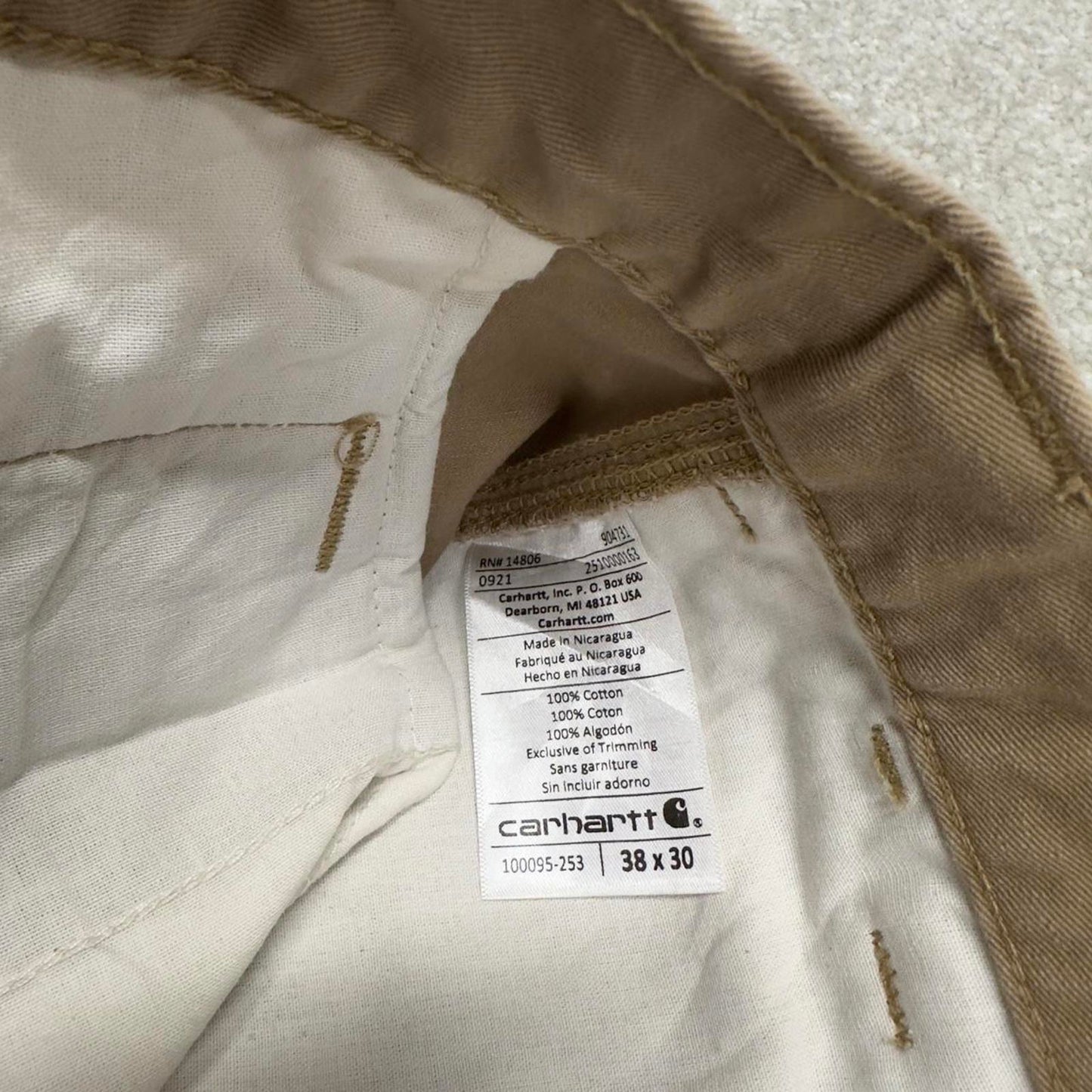 Y2K Carhartt carpenter pants khaki Loose skate style workwear cargo pants