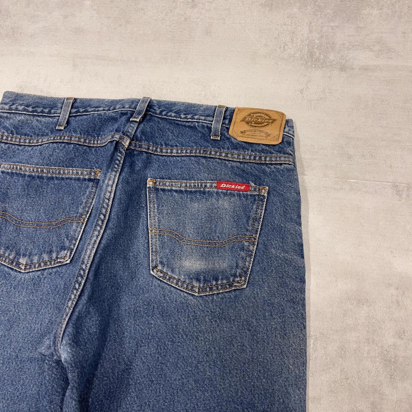 Dickies jeans W34L34 loose blue denim 90s style skater jeans flannel lined