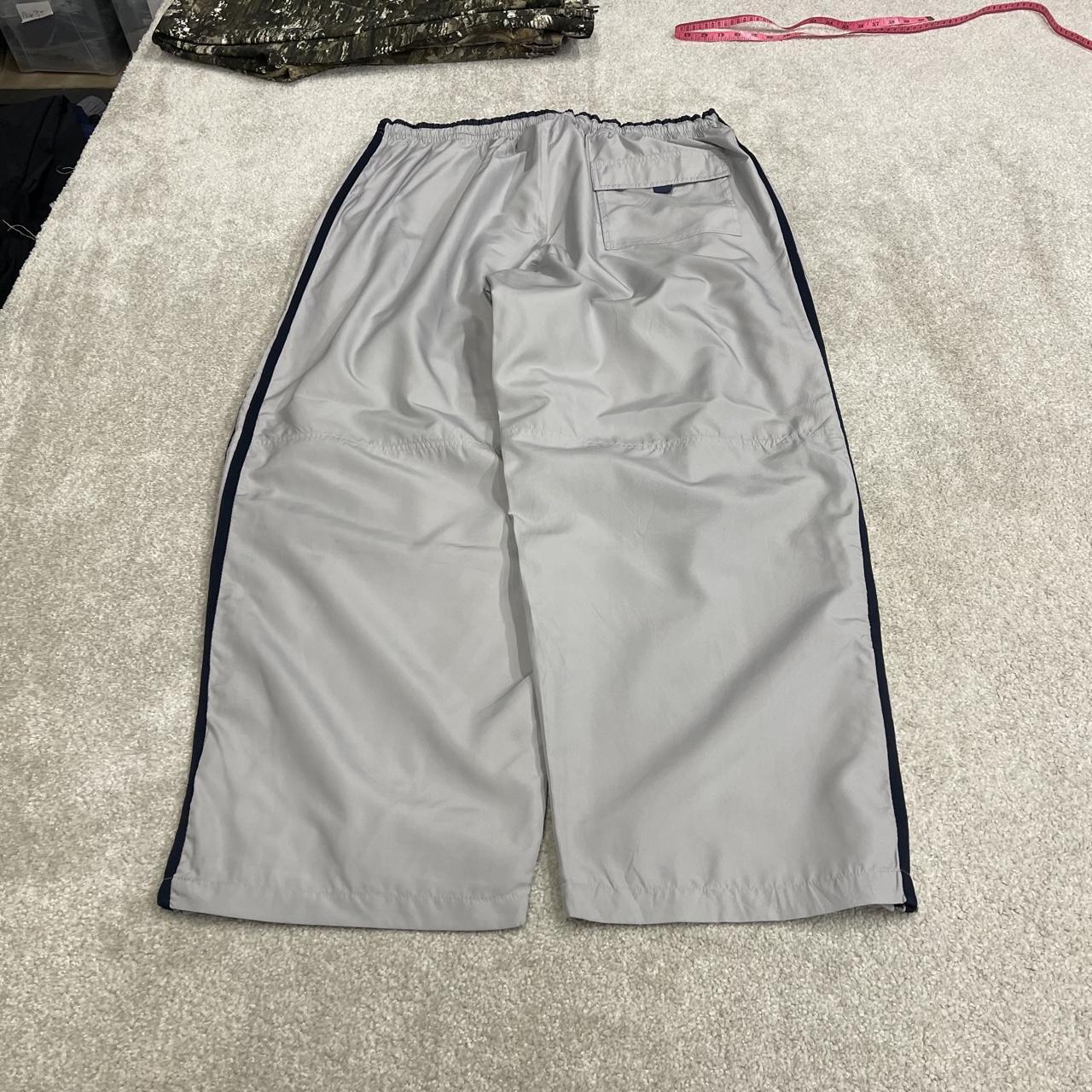 Y2K Starter baggy tracksuit bottoms wide leg grey track pants with soft lining embroidered logo
