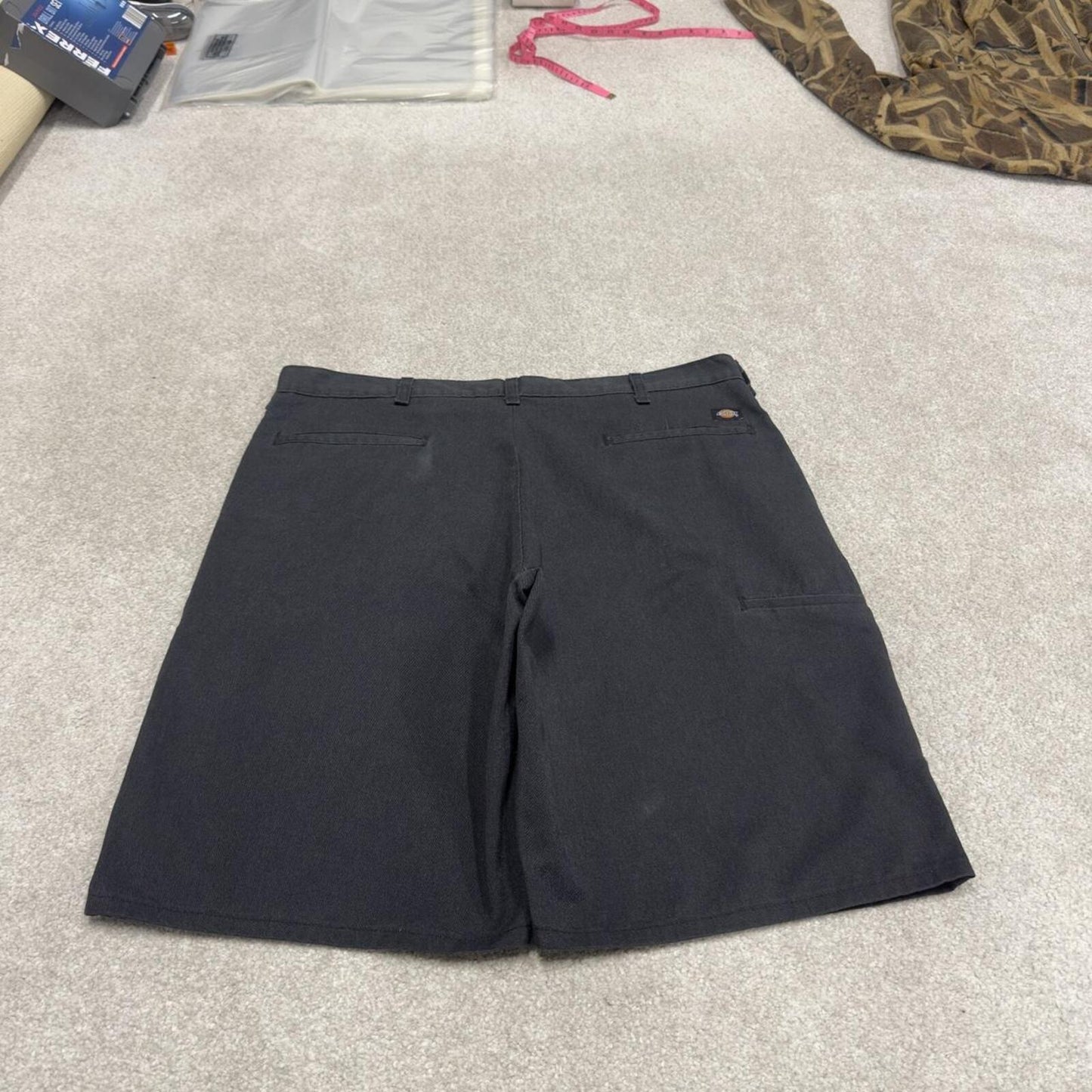 Dickies baggy Y2k W36 carpenter shorts faded black Twill chino skater style