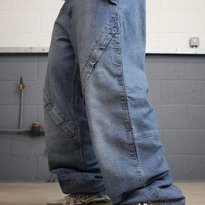 Djaunt baggy jeans W38L34 loose wide leg blue denim y2k style skater pants casual wear autumn