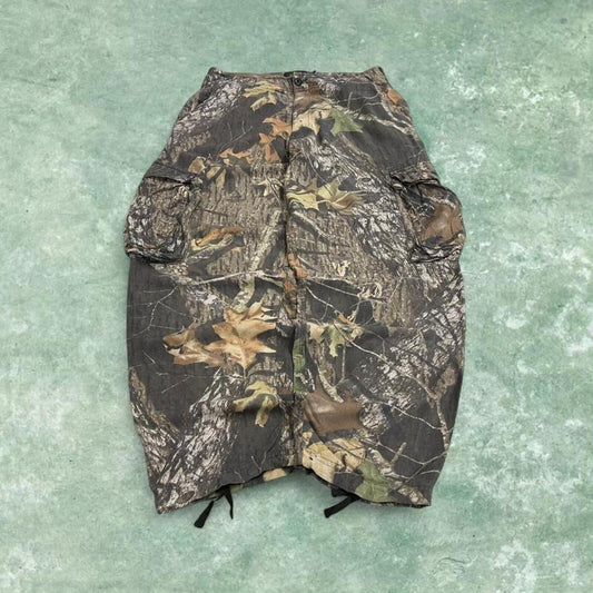 Baggy camo cargo pants brown RedHead Mossy Oak lightweight Rayon floaty camouflage cargos